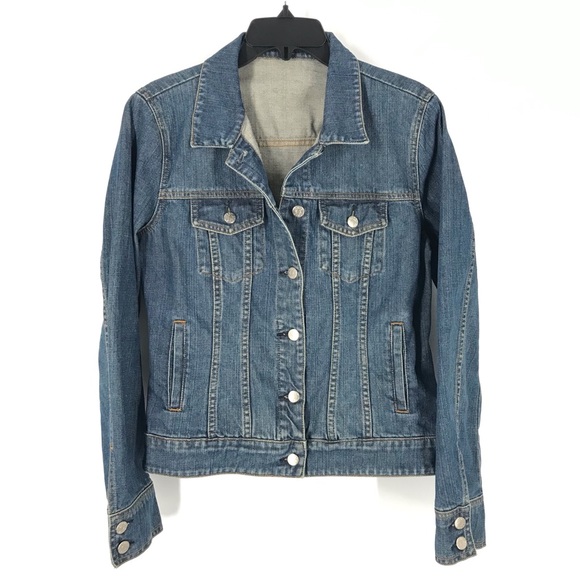 J.Crew Denim Jean Jacket Cotton Button Down Trucker Pockets Women's Size Small